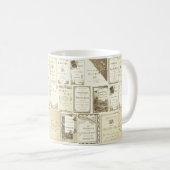 エルギンイリノイ1880年代セピアクラブ招待状パーティー コーヒーマグカップ (正面右)