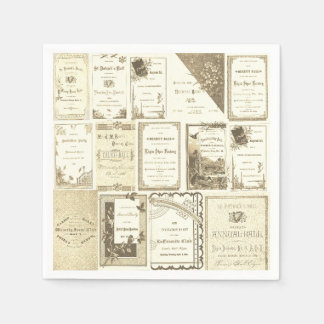 エルギンイリノイ1880年代セピアクラブ招待状パーティー スタンダードカクテルナプキン