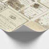 エルギンイリノイ1880年代セピアクラブ招待状パーティー ラッピングペーパー (角)