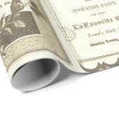 エルギンイリノイ1880年代セピアクラブ招待状パーティー ラッピングペーパー (ロールコーナー)