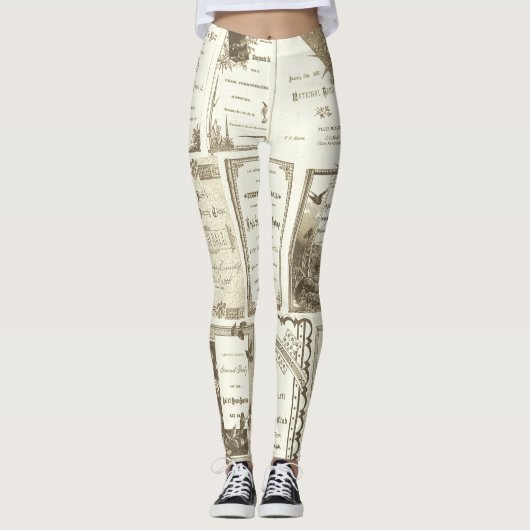 エルギンイリノイ1880年代セピアクラブ招待状パーティー レギンス (正面)