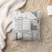 エルギン・イリノイ1880年代の白黒招待状 クッション (ブランケット)