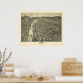 エルギン， ILパノラママップ – 1880 ポスター (キッチン)