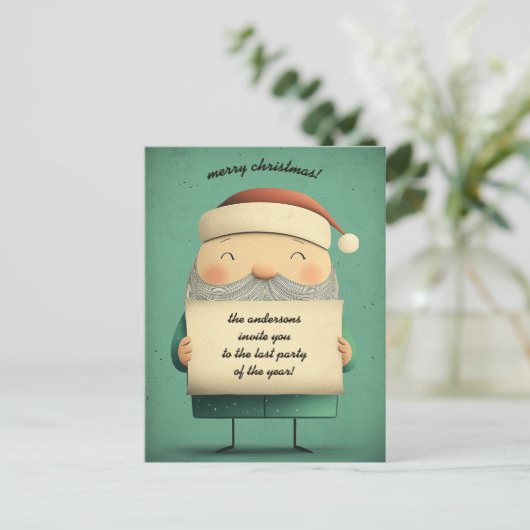 エルクが引き寄せるカスタマイズ可能なサンタ シーズンポストカード (スタンド正面)