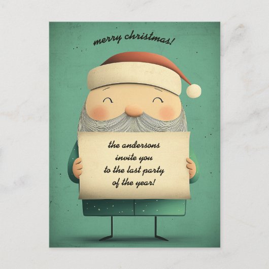 エルクが引き寄せるカスタマイズ可能なサンタ シーズンポストカード (正面)