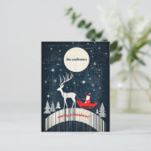 エルクが引き寄せるカスタマイズ可能なサンタ シーズンポストカード (スタンド正面)