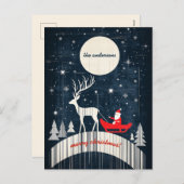 エルクが引き寄せるカスタマイズ可能なサンタ シーズンポストカード (正面/裏面)