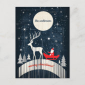 エルクが引き寄せるカスタマイズ可能なサンタ シーズンポストカード (正面)