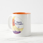 エルクと山の風景 – セクシム, WA Mug ツートーンマグカップ (正面左)