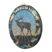 エルクと迷彩柄ブルーダーツボード ダーツボード (正面右)