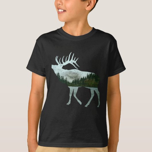 エルクの自然風景 Tシャツ (正面)