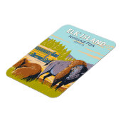 エルクアイランドナショナルパークカナダビソンヴィンテージ マグネット (左側)