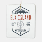 エルクアイランドナショナルパークカナダヴィンテージ セラミックオーナメント (左)