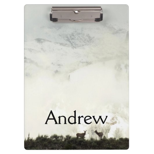 エルクアットグランドテトン国立公園写真 クリップボード (正面)