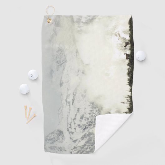 エルクアットグランドテトン国立公園写真 ゴルフタオル (インサイチュ)