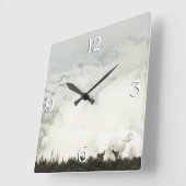 エルクアットグランドテトン国立公園写真 スクエア壁時計 (傾斜)