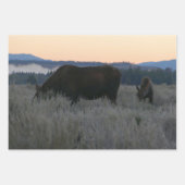 エルクアットグランドテトン国立公園写真 ラッピングペーパーシート (正面3)