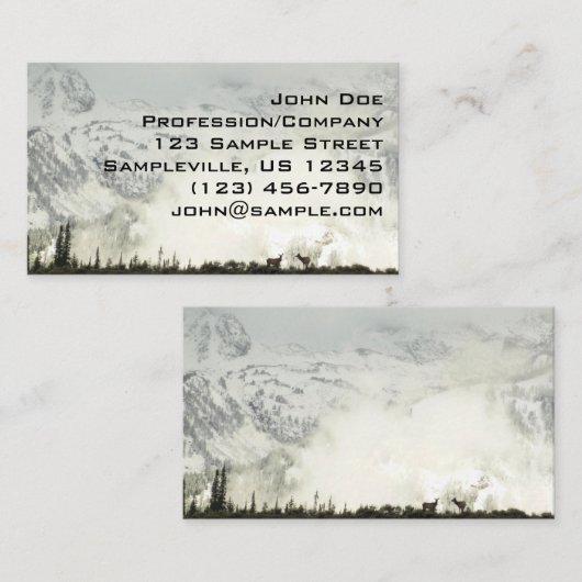 エルクアットグランドテトン国立公園写真 名刺 (正面/裏面)