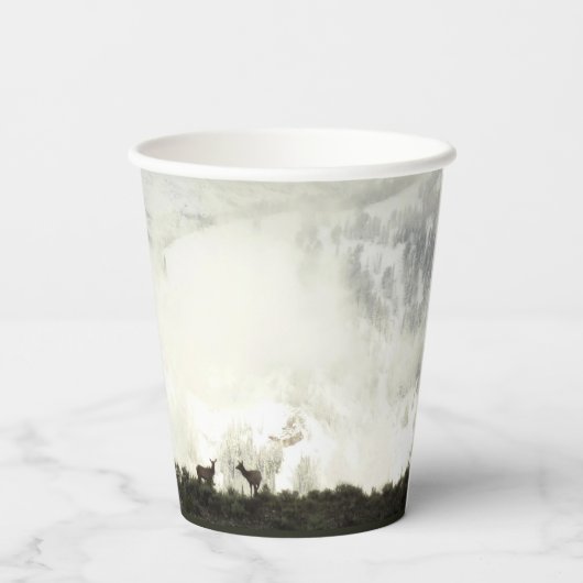 エルクアットグランドテトン国立公園写真 紙コップ (裏面)