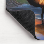 エルクアットマウンテンストリーム美絵を描しい マウスパッド (コーナー)