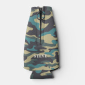 エルクアンド迷彩柄ブルー ボトルクーラー (裏面)