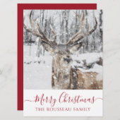 エルクインウィンタースノーホリデークリスマス招待状 招待状 (正面/裏面)