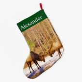 エルクインザスノーラージクリスマスストッキング ラージクリスマスストッキング (裏面 (吊り時))