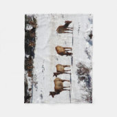 エルクイン雪フリースブランケット フリースブランケット (正面)