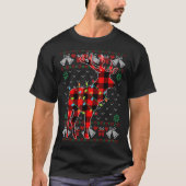 エルククリスマスライト醜いクリスマスセーター Tシャツ (正面)