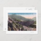 エルククリーク橋の上の伐採列車のビュー ポストカード (正面/裏面)