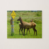 エルククロッシングカリフォルニア野生生物写真 ジグソーパズル (横)