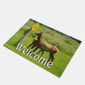 エルククロッシングカリフォルニア野生生物写真 ドアマット (アングル)