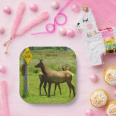 エルククロッシングカリフォルニア野生生物写真 ペーパープレート (パーティー)