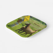 エルククロッシングカリフォルニア野生生物写真 ペーパープレート (傾斜あり)