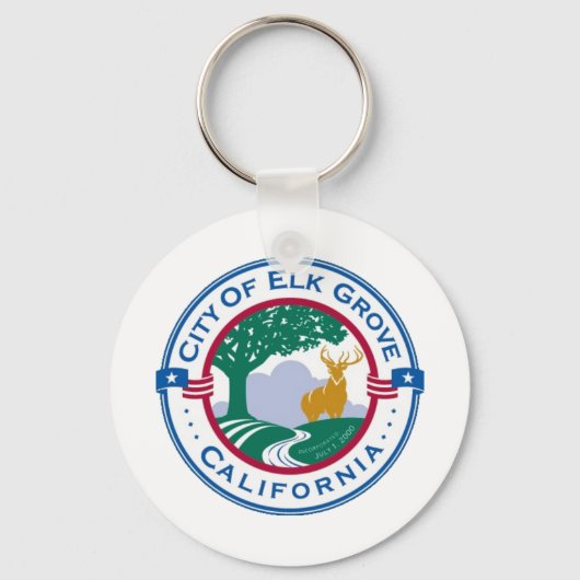 エルクグローブ(カリフォルニア州)市旗キーチェーン キーホルダー (正面)