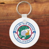 エルクグローブ(カリフォルニア州)市旗キーチェーン キーホルダー (正面)