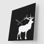 エルクシルエット スクエア壁時計 (傾斜)