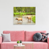 エルクスクロッシングザコロラド川 キャンバスプリント (インサイチュ (リビング))