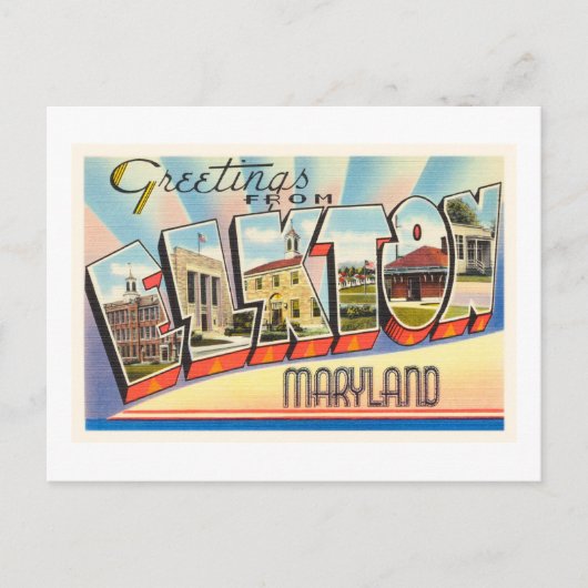 エルクトンメリーランドMD旧ヴィンテージ旅行はがき –  ポストカード (正面)
