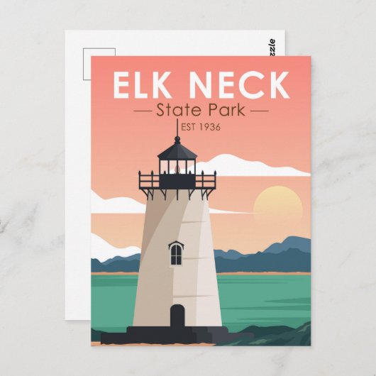 エルクネック州パークメリーランドヴィンテージ ポストカード (正面/裏面)