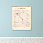 エルクハート郡の地図 キャンバスプリント (インサイチュ (ウッドフロア))