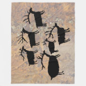 エルクペトログリフの群れ フリースブランケット (正面)