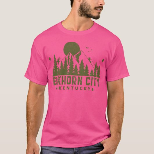 エルクホルンシティケンタッキー山のお土産アクティブ Tシャツ (正面)