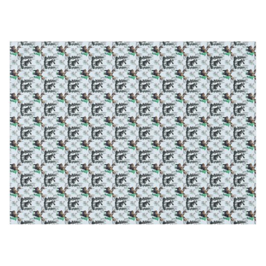 エルクムース〔雄ジカの〕枝角ディアパターンデザイン テーブルクロス (正面(横))