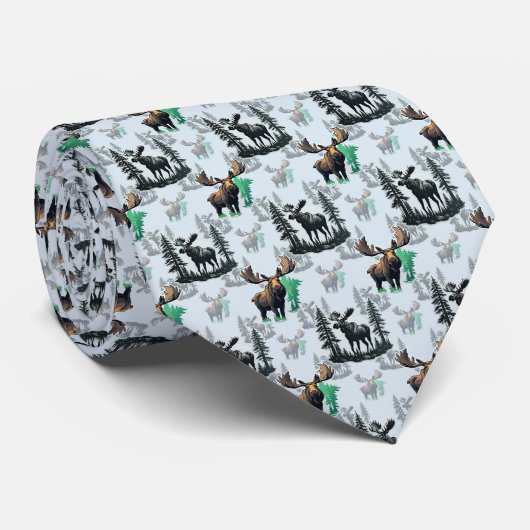 エルクムース〔雄ジカの〕枝角ディアパターンデザイン ネクタイ (ロール)