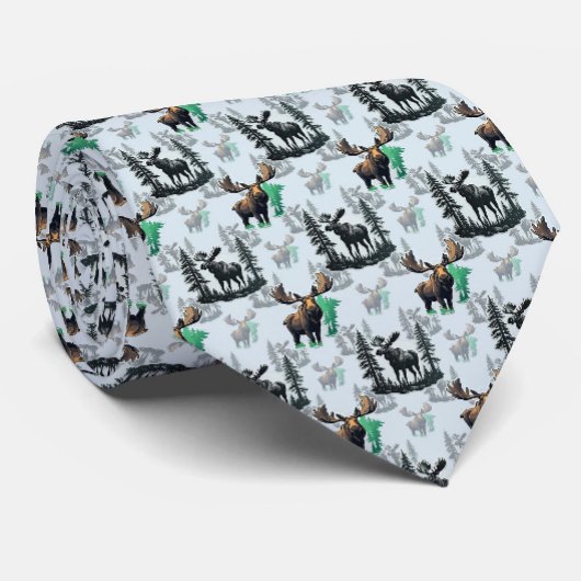 エルクムース〔雄ジカの〕枝角ディアパターンデザイン ネクタイ