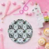 エルクムース〔雄ジカの〕枝角ディアパターンデザイン ペーパープレート (パーティー)