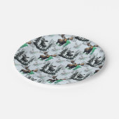 エルクムース〔雄ジカの〕枝角ディアパターンデザイン ペーパープレート (アングル)