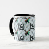 エルクムース〔雄ジカの〕枝角ディアパターンデザイン マグカップ (正面左)
