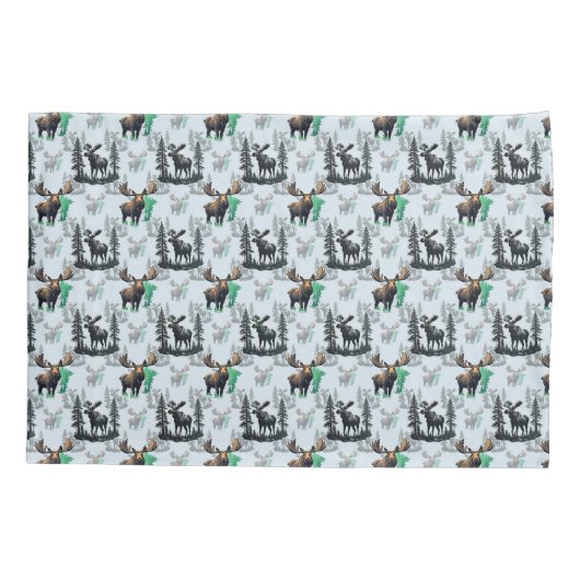 エルクムース〔雄ジカの〕枝角ディアパターンデザイン 枕カバー (裏面)